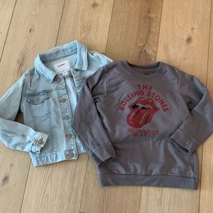 Toddler Girls Jean Jacket/Sweatshirt Bundle.
